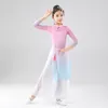 Scene Wear Girl's Classical Dance Qipao Body Charm Gaze Clothing Fan Paraply Chinese Performance