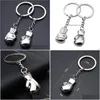 Collectable Fashion Men Boxing Gloves Pendant Keychain 3D Metal Boxer Movement Fighting Jewelry Mens Car Keyring Club Match Gift Dro Dhvog