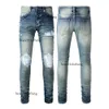 Designer mager moda per uomo pantaloni da donna viola marca jeans neri grigi foro nuovo stil ricamo autocoltivazione piedi piccoli01