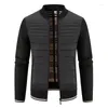 Men's Sweaters Patchwork Sweater Jacket Autumn Winter Warm Stand-up Collar Zipper Cardigan Male Clothing Casual Knitwear Coat