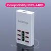 Schneller USB-Ladeadapter Power Base Block 30W Ladegerät Hub für Smartphone Tablet US/EU/UK/AU Stecker 6 Ports Wandladegerät