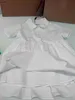 Luxury girl dress Pure white baby Pleated skirt Size 100-140 kids designer clothes Back logo print Short sleeve child frock 24Feb20