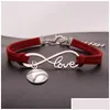 Charme pulseiras americano softball infinito para mulheres homens amor beisebol veet corda corda envoltório pulseira moda esportes jóias presente gota dh8vb