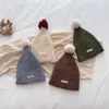 Berretti 49-53 centimetri 2024 Autunno E Inverno Spessore Ago A Punta Grande Palla di Lana Delle Ragazze Dei Ragazzi Fodera Caldo Cappello Lavorato A Maglia Del Bambino Beanie