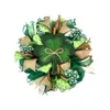 Decorative Flowers Irish Festival Day Wreath For Front Door 16 Inch St Patrick's Green Mesh With LuckyLeaf Ribbon Spring Wreaths