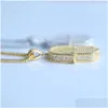 Ожерелья с подвесками высокого качества в стиле хип-хоп Bling Box Chain 24 Женщины Мужчины Пара Золото Sier Цвет Iced Out Hamsa Hand Подвеска Ожерелье с C Dh1Dl