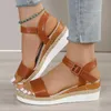 Sandals Ladies Shoes on Sale 2023 New Ankle Strap Womens Sandals Summer Casual Sandals Women Platform Wedge Buckle Female Sandalias J240224