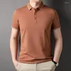 Polos pour hommes Polo en soie de mûrier à manches courtes Mode d'été Simple Revers Solide Mucolor Lti-Couleur T-shirt respirant Vêtements