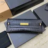 Top Neue Frau Manhattan Handtasche Mode Designer Tasche Schwarz Zahnstocher Muster Krokodil Muster Clip Tasche Retro Kreuz Schnalle Flip B273K