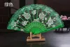 Vintage 10 Colors Available Hands Fans Plastic Fan Bone Bamboo Hand Rose Lace Wedding Fans Arts and Crafts Wedding Favors Gift