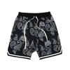 Spring Youth Cashew Flower Mesh Sports Shorts Men's Plus Size Fat Man Loose Designer Printed Short Sportswear Usa Size