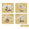 Model Building Kits Wholesale Dinosaur Build Block Custom Bone Luminous Skeleton Bricks Small Particle Toy Lepin Christmas For Drop Dhmjr