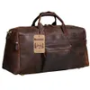 Berchirly Vintage Crazy Horse Genuine Leather men duffle luggage travel Natural Cowhide Large Weekend bag Hangbag LJ200922286E