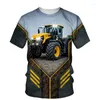 Men's T Shirts Tractor T-shirt Men Car 3D Print Shirt Farmer Short Sleeve Casual Oversize Tee Tops Man Clothing Streetwear