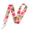 Sweet Fruits Keychain ID Kreditkort Cover Pass Pass Mobiltelefon Charm Nackband Badge Holder Keyring Accessories