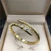 Bracciale rigido da donna con/pieni di diamanti Bracciali in argento oro rosa con scatola 22856