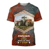 Men's T Shirts Tractor T-shirt Men Car 3D Print Shirt Farmer Short Sleeve Casual Oversize Tee Tops Man Clothing Streetwear