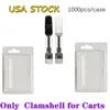 USA STOCK Embalagem clamshell para 510 cartuchos Vape 1ml 0,5ml 1ml Atomizador Clear PVC Blister Embalagem de varejo para cartucho de óleo Vaporizador Carrinhos Caso emty