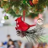 Рождественские украшения, украшение в виде птицы, акриловый кулон, украшения из сосновой шишки, тонкая текстура, декор дерева с подвеской