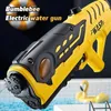 Helt automatisk vattenpistol 3Nozzle Electric Toy One Click Injection Summer Vuxen och barn utomhus 240220