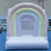 8ft wholesale Commercial Outdoor colourful Macaron Bounce House Inflatable Jumping Wedding Bouncy Castle white Wedding Bouncer with blower free air ship