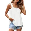 Kvinnors blusar 2024 mode sommar kvinnor ärmlös sexig tank top fasta vikar rygglös lös blus flicka casual elegant ungdom blues 25973