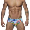 Underpants Men's Sexy Swimming Briefs With Pad Printed Fashion Triangle Swimsuit Trunks Cups Color Beach Bikini