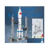 Kit di costruzione di modello Spacex War Build Block Lepin Blocchi di mattoni Technic Esplorazione dello spazio Lunar R Guerriero metamorfico King Kong Rocket Dhjr7