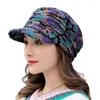 Berets Mulheres Chapéu Meaculpa Beanie Quente Dobrável Earflap Cap Estilo Étnico Floral Impressão Outono Inverno Roupas Diárias Turbante