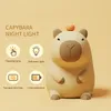 Cute Cartoon Capybara Silicone Night Light USB Rechargeable Timing Dimming Sleep Lamp for Childrens Room Decor 240220