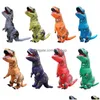 Costume de thème de haute qualité mascotte gonflable T Rex Cosplay dinosaure Costumes d'Halloween pour femmes Adt enfants Dino dessin animé livraison directe Dharb