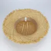 Sombreros para niños de paja de rafia de ala ancha grande natural tejido círculo playa niña gorra verano ahueca hacia fuera sombrero grande para niños 240219