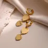 Baumelnde Ohrringe Mafisar Edelstahl Goldfarbe Blatt Geometrischer Tropfenohrring für Frauen Hohe Qualität Kein Verblassen Mode Mädchen Geschenk