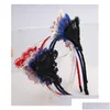 Headbands Y Hollow Lace Fashion Headdress Cute Cat Ear Cloth Headband Women European And American Hair Accessories Wholesal Drop Del Dhfwa