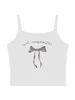 Women's Tanks Women S Sweet Slim Cami Tops Cute Bow Cherry Print Tank Sleeveless Spaghetti Strap Coquette Camisoles Vest