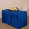 Table de couverture de boîte de tissu Table entière rectangulaire de mariage avec jupe Swag Ruffle Style Party El Meeting Banquet Show Décoration 240220