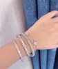 Rose Gold Designer Bransoletka retro z diamentami Najlepsza jakość Bransoletka Bransoletka dla kobiety srebrna ręcznie robiona diamenty Bransoletka V-Gold 18k z pudełkiem