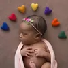 Born Pography Props DIY Handmade Needle Felted Rainbow Baby Wool Felt Love Heart Poshoot Studio Accessories 240220