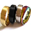 30pcs Top Color Mix 8 mm Jakość mężczyzn Kobiety proste klasyczne klasyczne pierścionki ze stali nierdzewnej pierścienie imprezowe całe modne WEDDIN210Q