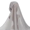 Omedelbar hijab med Cap Pom Pom Bubble Pearl Chiffon Jersey Scarf Bana Kvinnor Veil Muslim Shawl Wrap Turban Islam Hat Headscarf