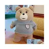 Poupées en peluche P 8 styles film ours en peluche Ted 2 jouets en tablier animaux en peluche doux 45 cm un cadeau d'anniversaire pour un bon ami 230503 Drop Dhyak