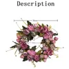 Dekorativa blommor Simulering Garland Dörrdekoration Artificiell Silk Peony Flower Wreath Wedding Window Layout