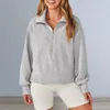 Dames Hoodies Dames Trui Jas Stijlvol Halve Rits Pullover Trendy Herfst/winter Hoodie Met Grote Revers Casual Voor 2024