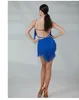 Stage Wear Latin Dance Dress Dress Women's Style Strap Open Back Tassel Training Adult Performance 348