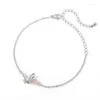 Braccialetti con ciondoli Piccolo braccialetto alla moda con farfalla in cristallo con zirconi cubici regolabile per gioielli minimalisti da donna