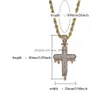 Pendant Necklaces Iced Out Drop Cross Pendant Necklace Micro Pave Zircon Brass Gold Sier Color Plated Hip Hop Mens Jewelry173V Drop De Dhrlk