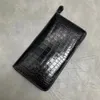 Auténtico cocodrilo Real piel del vientre hombres de negocios tarjeteros cartera larga cuero de cocodrilo genuino hombre grande teléfono embrague Purse270w