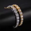 Custom Luxury 925 Sterling Silver 18K Gold Plated VVS Moissanite Men Tennis Diamond Bracelet