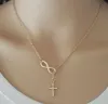 Colliers avec pendentif croix infini pour femmes, chaîne plaquée argent 925, bijoux élégants pour fête de mariage, cadeau pour dames, 2024224