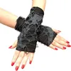 Cinq doigts gants 1 paire trous déchirés noirs sans doigts gothique punk Halloween cosplay fête habiller accessoires bras de style shabby 294O